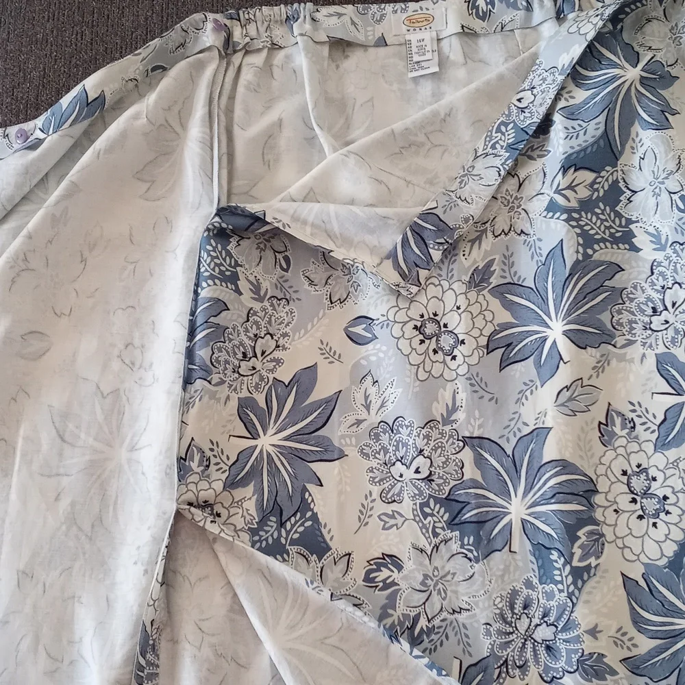 💙Talbots💙 - Blue/White Floral Linen Blend Maxi Wrap Skirt